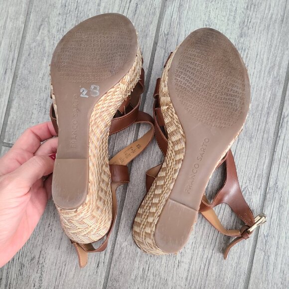Franco Sarto women's brown espadrille wedges heels size 8 - Picture 11 of 12